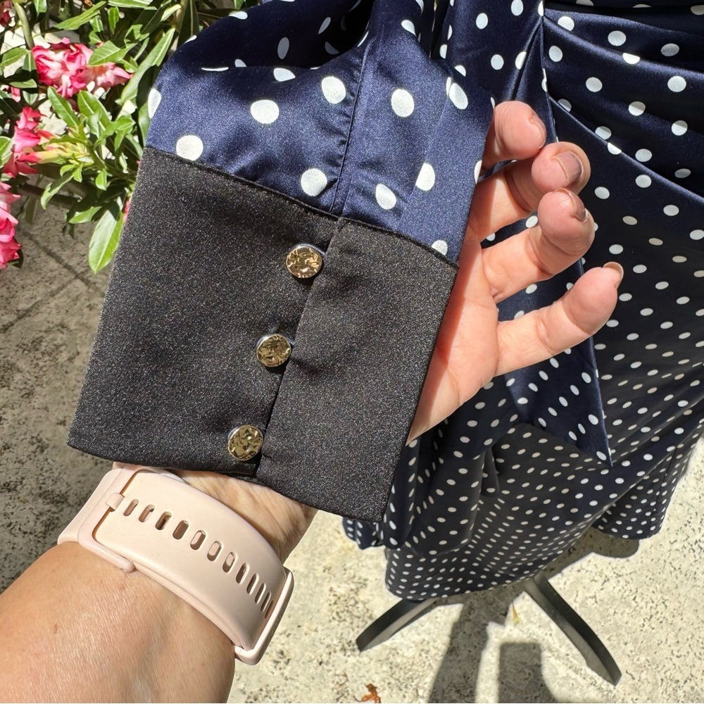 KEEPSAKE.‎ NWOT. Foolish Long Sleeve, Midi Dress in Navy/Porcelain in Pol… - Picture 9 of 15